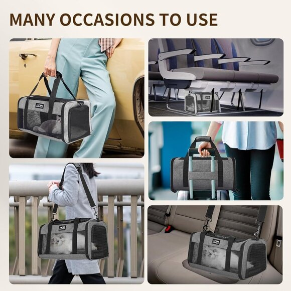 Furtent Dog Cat Carrier Soft Pet Carrier with Litter Tray (Airline Approved) - Picture 4 of 13